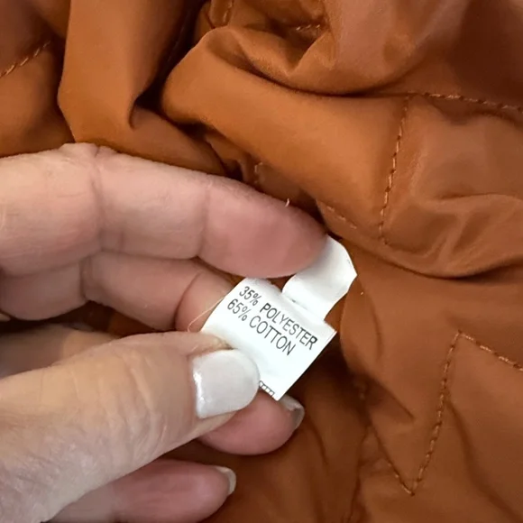 Women's Quilted Belted Jacket - NWOT Rust M - Picture 9 of 10